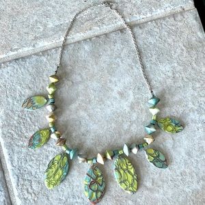 Artist made clay beads necklace